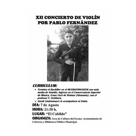 XII Concierto de Violín a cargo de Pablo Fernández 