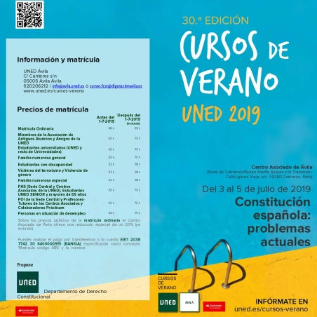 CURSO DE VERANO DE LA UNED: CONSTITUCIÓN ESPAÑOLA, PROBLEMAS ACTUALES