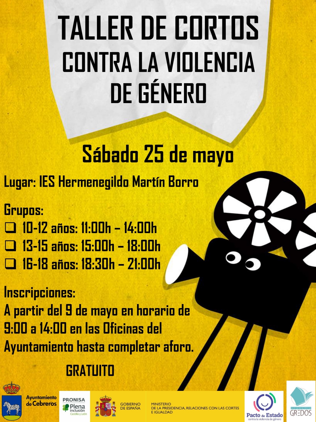 TALLER DE CORTOS CONTRA LA VIOLENCIA DE GÉNERO