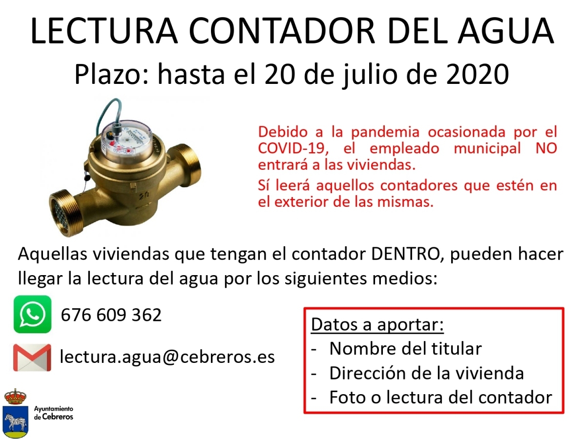 LECTURA CONTADORES DEL AGUA