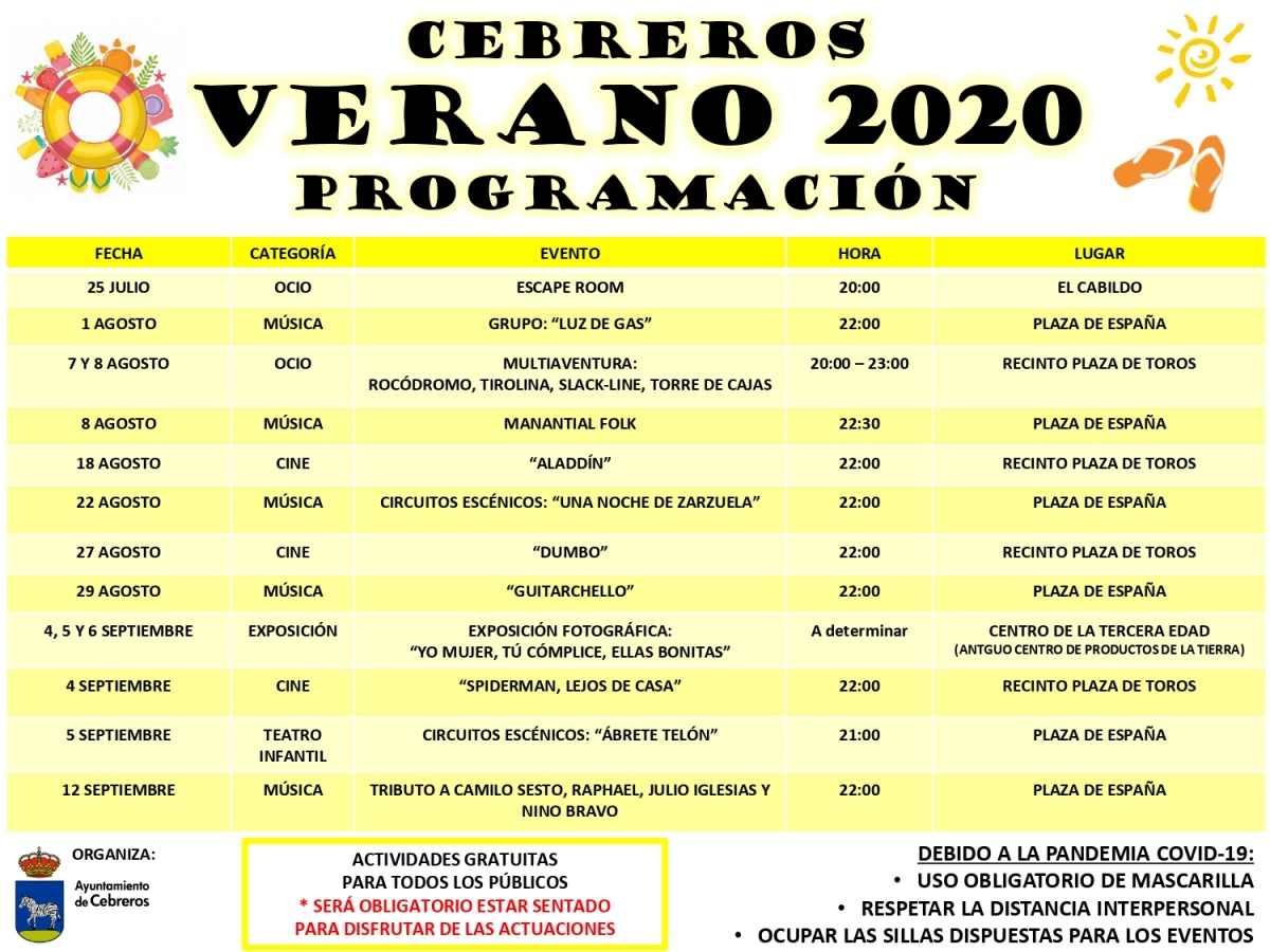 PROGRAMACIÓN VERANO 2020