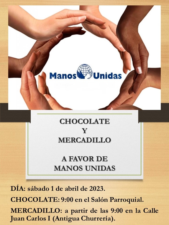 CHOCOLATE Y MERCADILLO MANOS UNIDAS