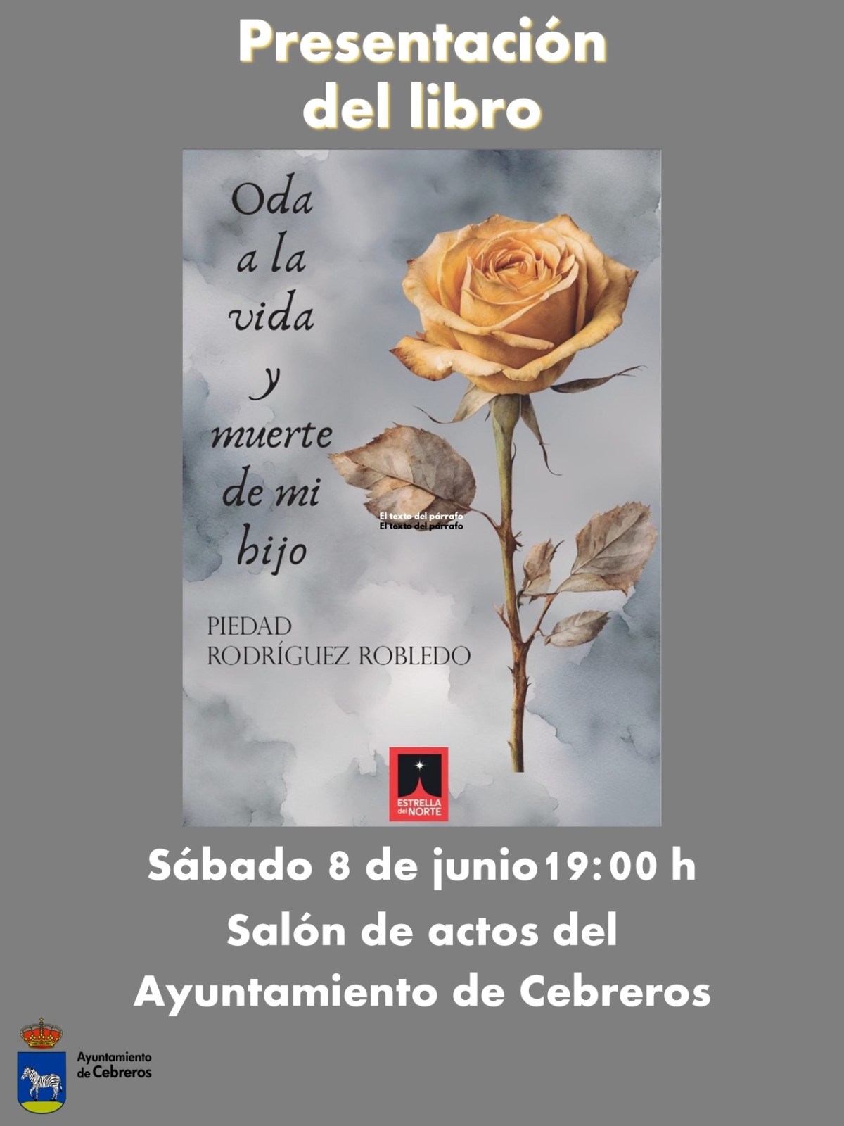 PRESENTACIÓN DEL LIBRO: ODA A LA VIDA Y MUERTE DE MI HIJO