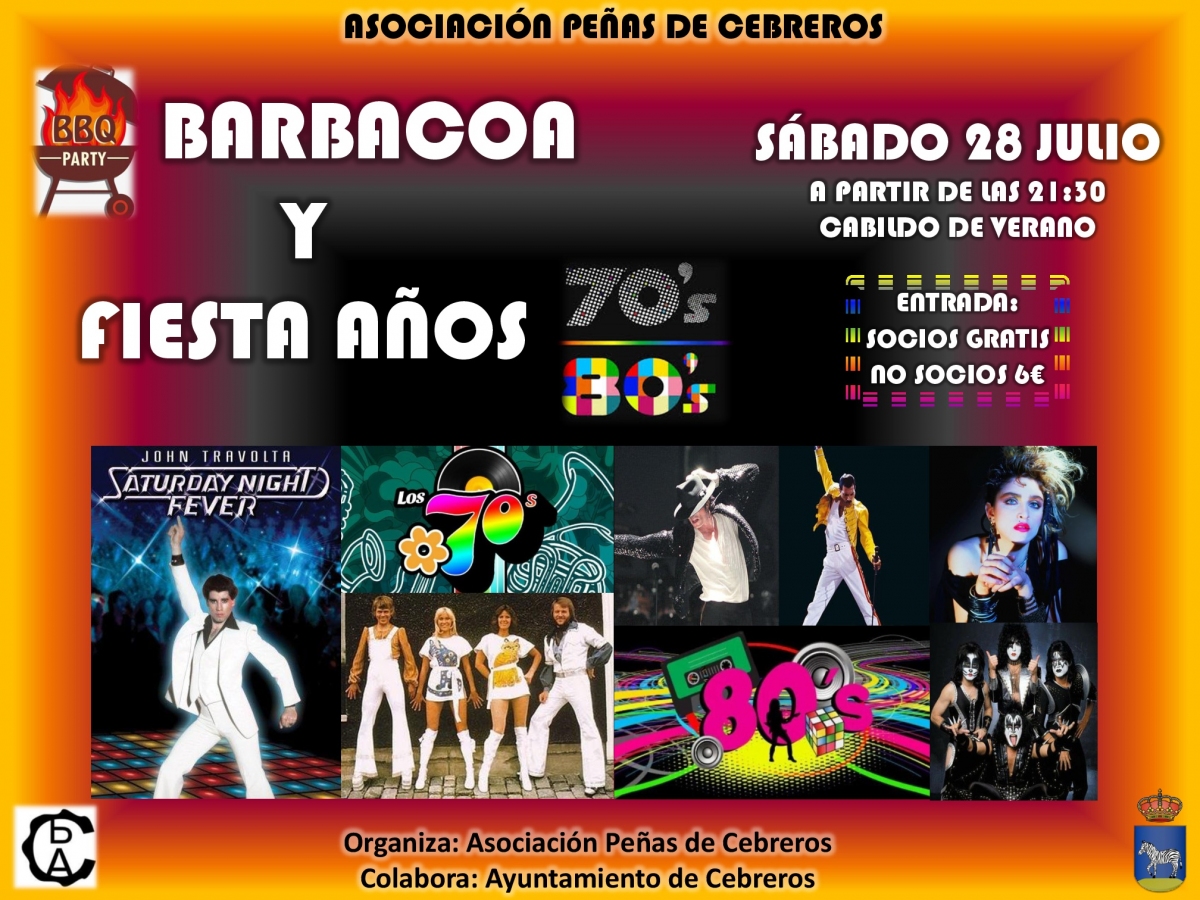 BARBACOA-FIESTA DE LOS 70'S Y 80'S (ASOCIACIÓN DE PEÑAS)