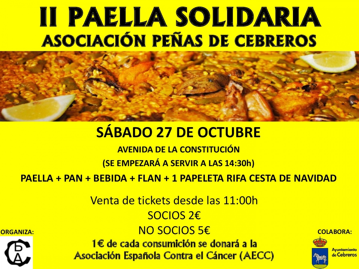 II PAELLA SOLIDARIA (ASOCIACIÓN PEÑAS DE CEBREROS)