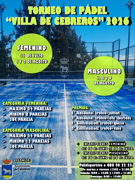 TORNEO DE PÁDEL MASCULINO 2026